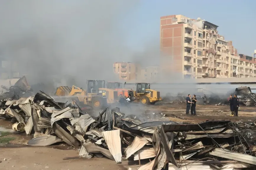 حريق بنها اليوم